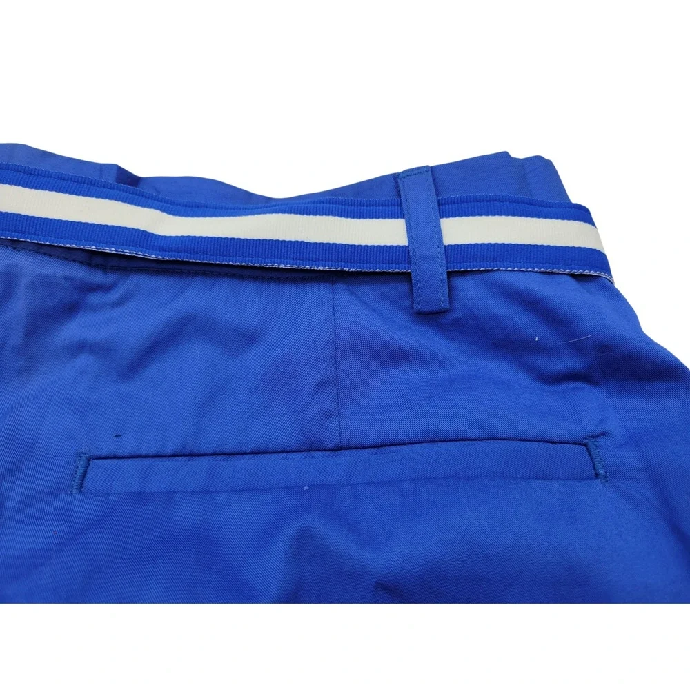 NWT Ralph Lauren Golf Women Shorts Bermuda Blue W/Belt Preppy Classic Size 10